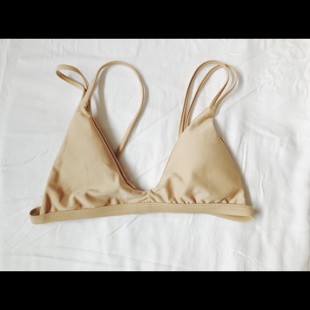 Tan Triangle Bikini Top